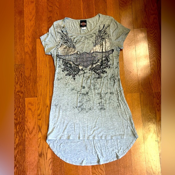 Harley-Davidson Dresses & Skirts - Harley Davidson rhinestone t-shirt dress. Size small